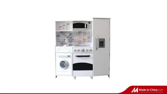 2020 Unique Design Kids White Wooden Play Kitchen with Electronic Functions W10c223